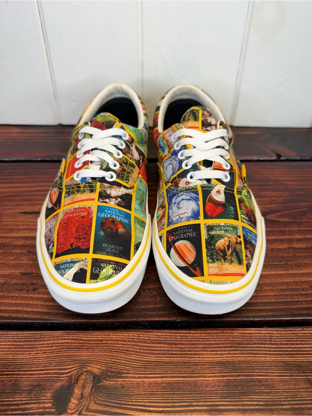 Vans x National Geographic Era Sneakers Multicolor Magazine Cover Men’s Size 9.5